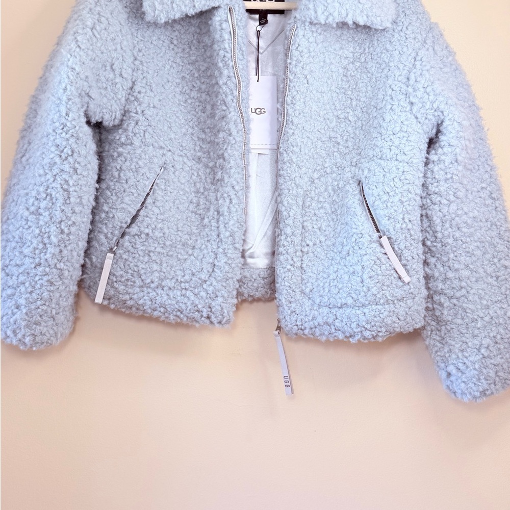 NWT UGG Sky Blue Maeve Sherpa Jacket SMALL